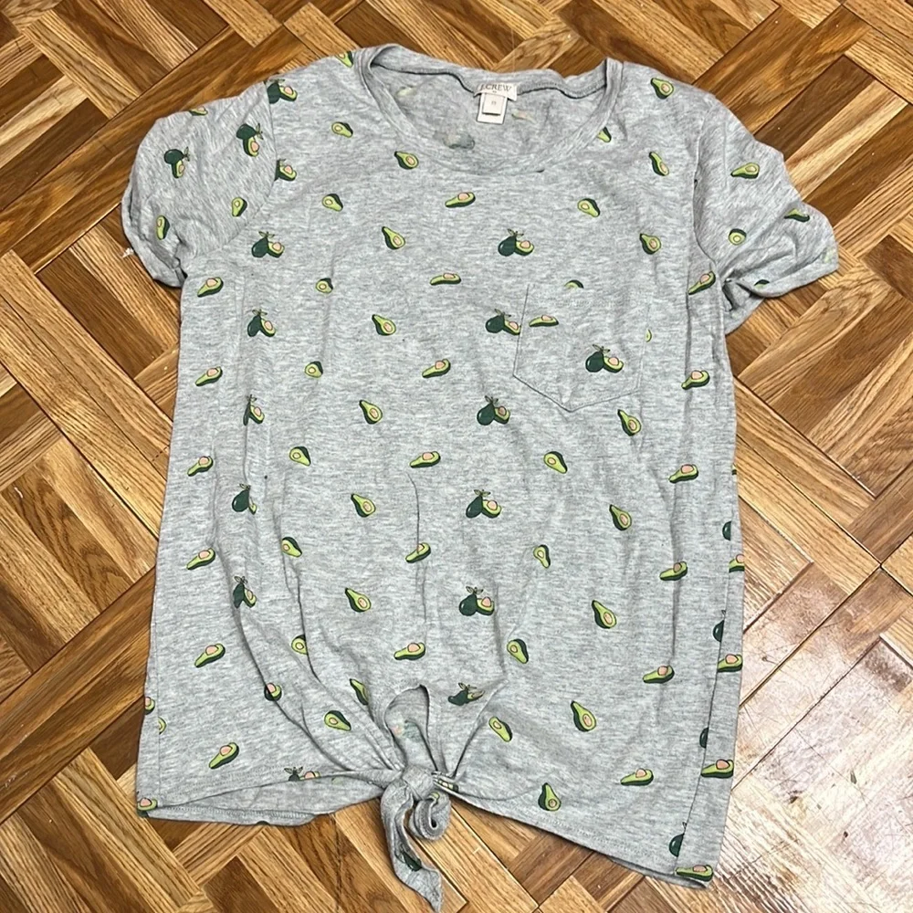 J. Crew avocado tie T-shirt
